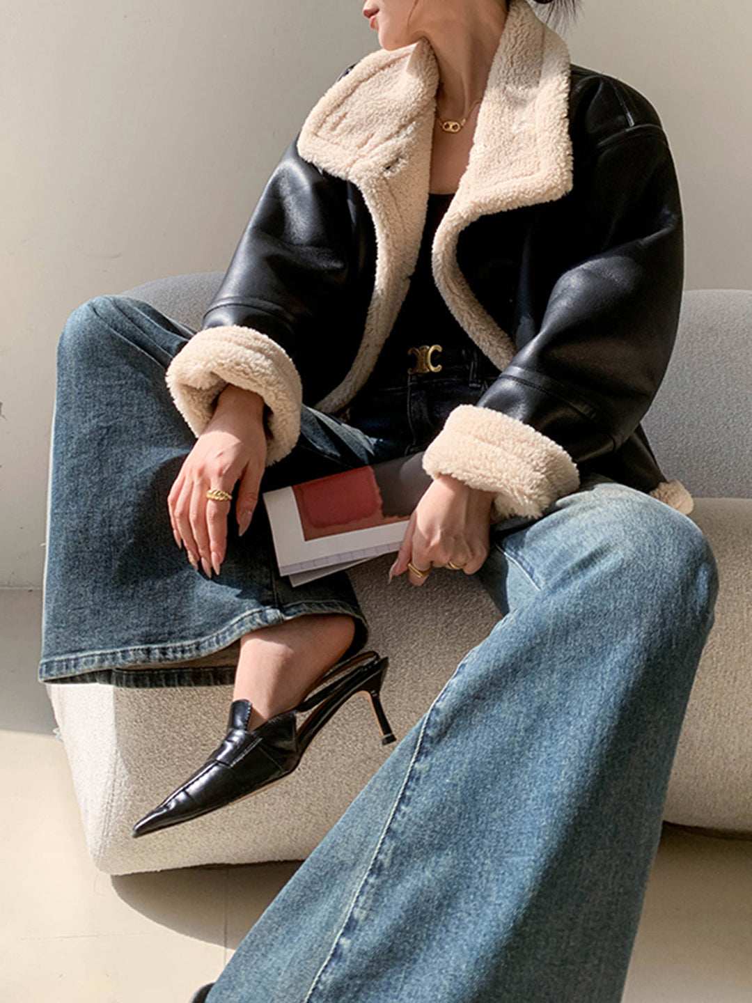 Mune | Lined Faux Leather Jacket