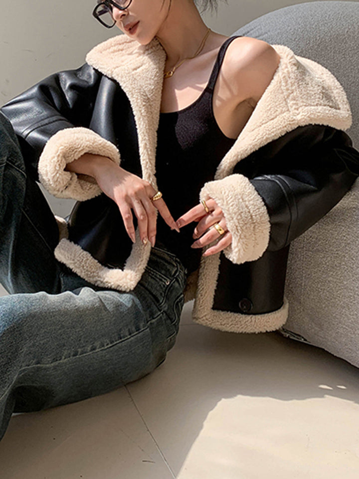 Mune | Lined Faux Leather Jacket