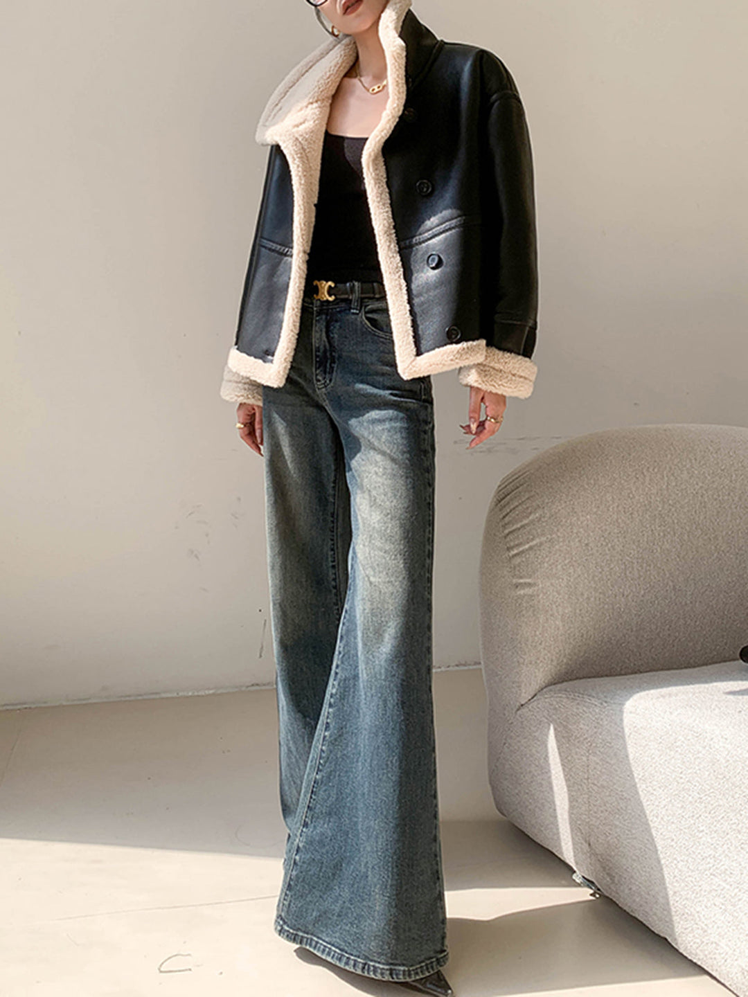 Mune | Lined Faux Leather Jacket