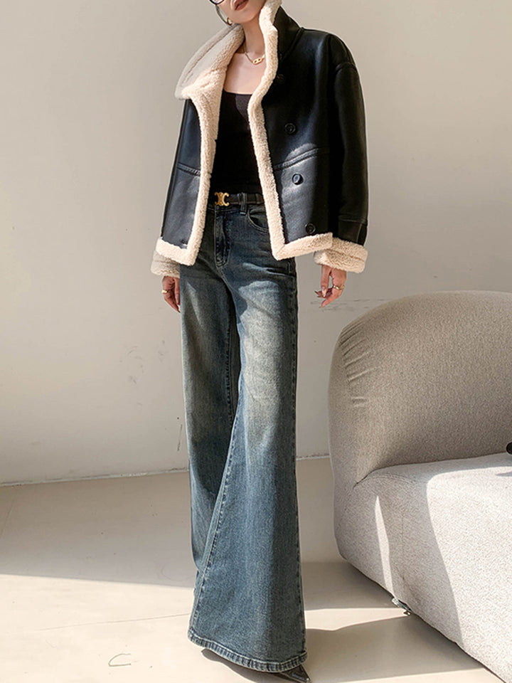 Mune | Lined Faux Leather Jacket