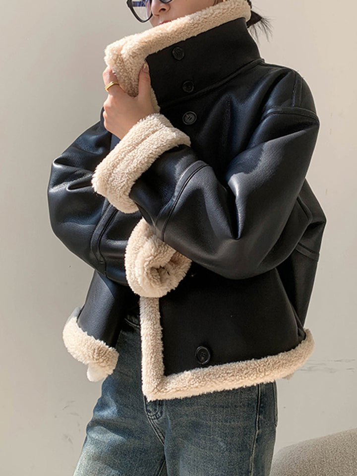 Mune | Lined Faux Leather Jacket