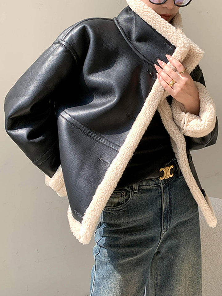 Mune | Lined Faux Leather Jacket