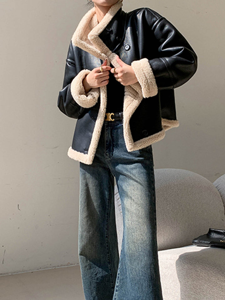 Mune | Lined Faux Leather Jacket