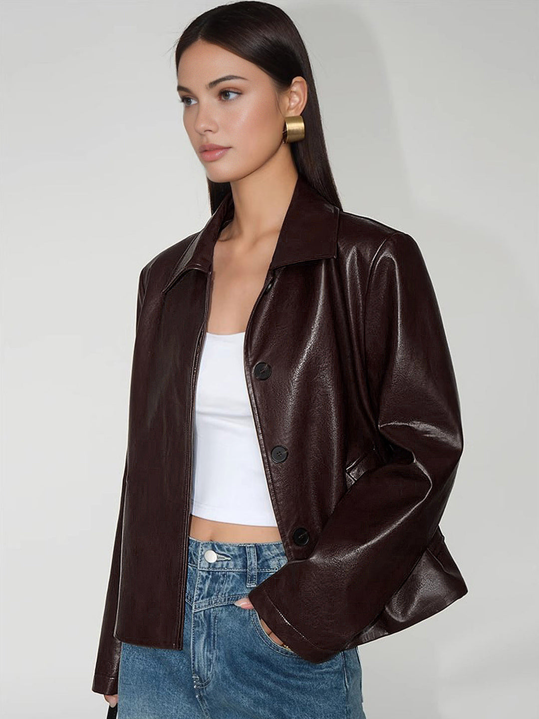 Mune | Leather Zipper Short Polo Jacket