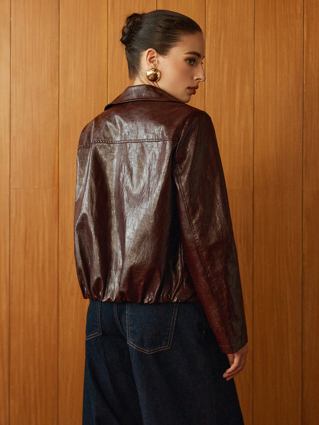 Mune | Leather Zipper Short Polo Jacket