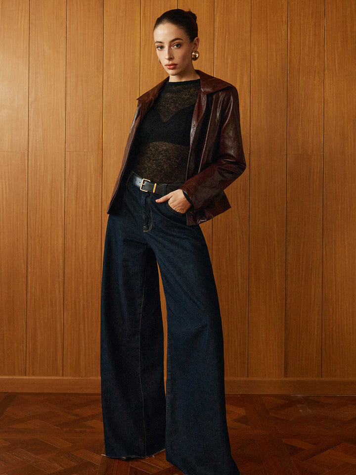Mune | Leather Zipper Short Polo Jacket