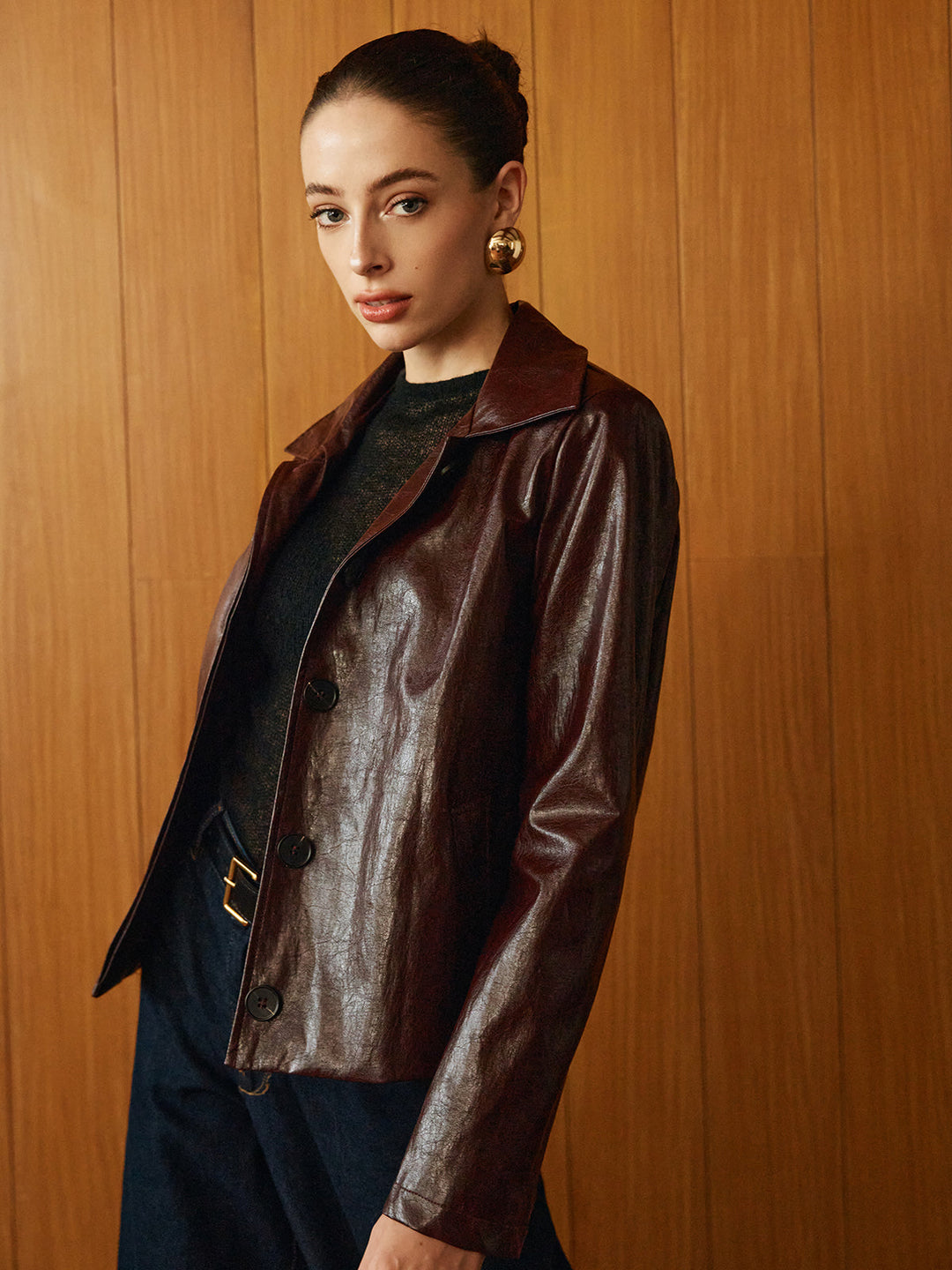 Mune | Leather Zipper Short Polo Jacket