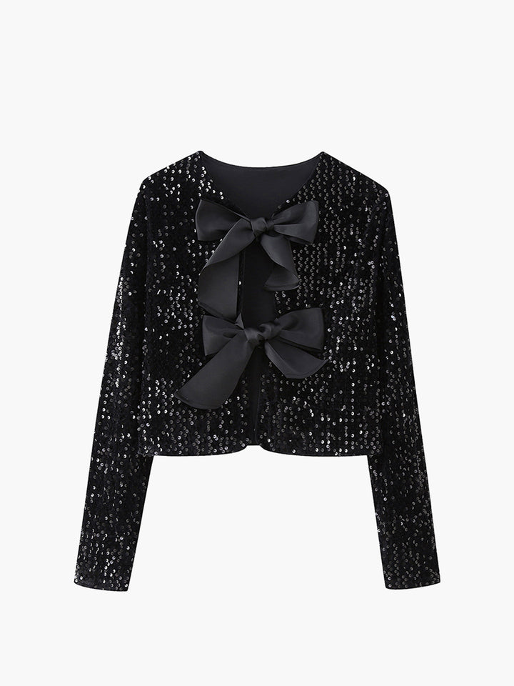 Mune | Velvet Bow Decor Jacket
