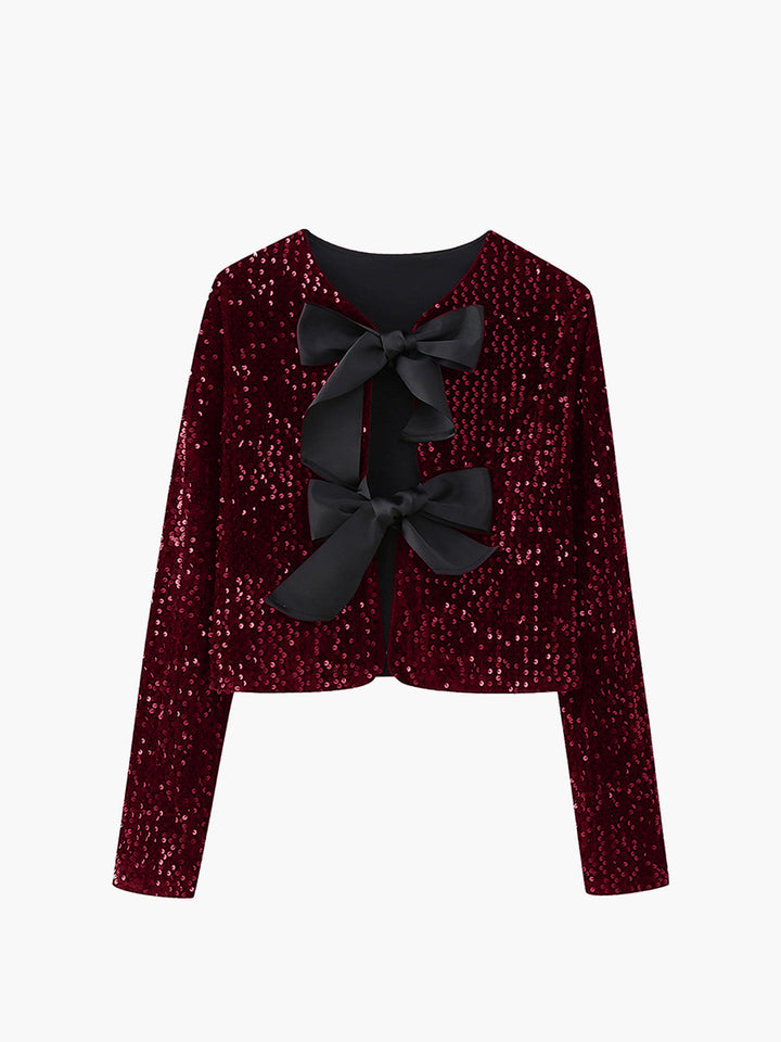 Mune | Velvet Bow Decor Jacket