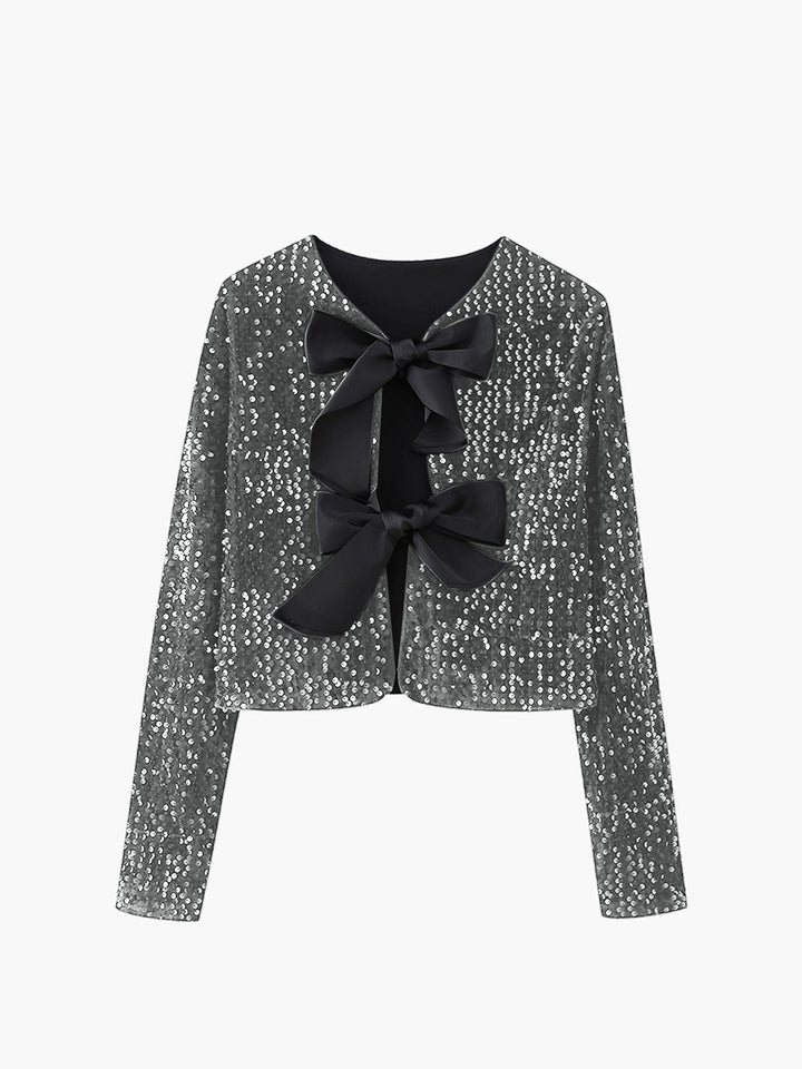 Mune | Velvet Bow Decor Jacket