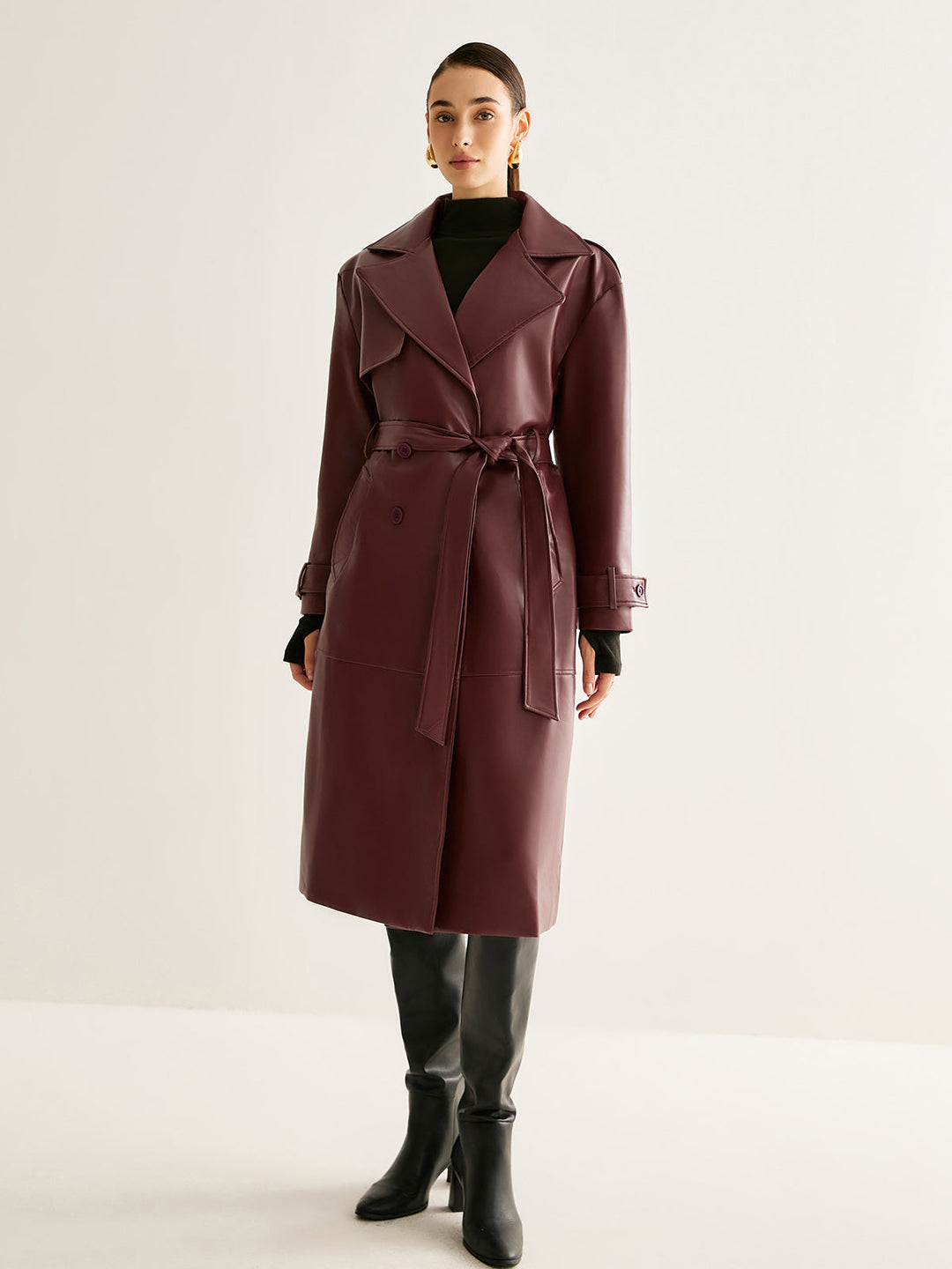 Mune | Pu-Leather Long Jacket