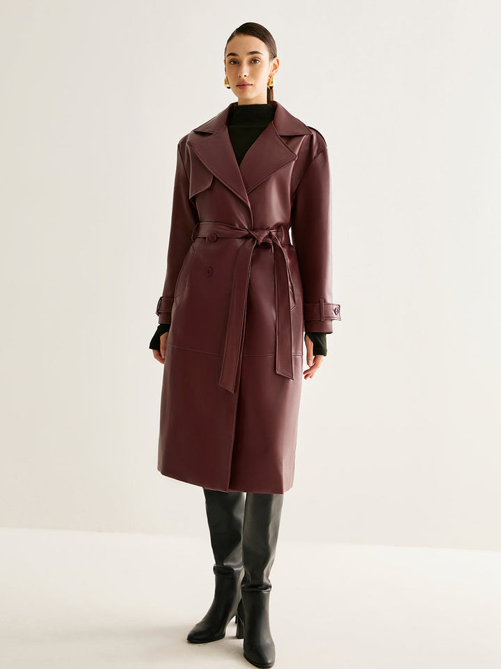 Mune | Pu-Leather Long Jacket