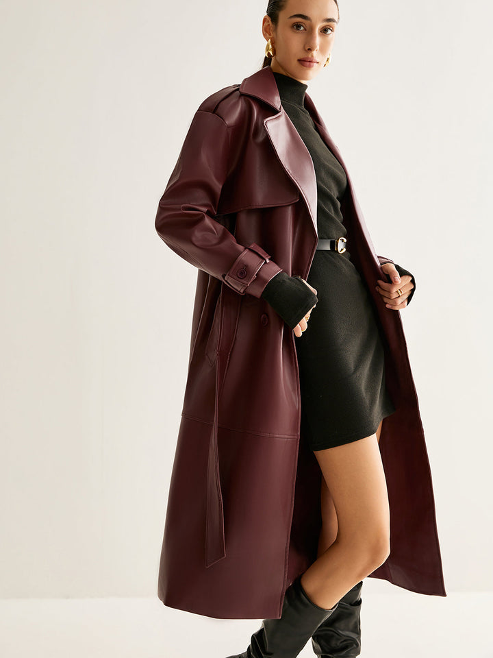 Mune | Pu-Leather Long Jacket