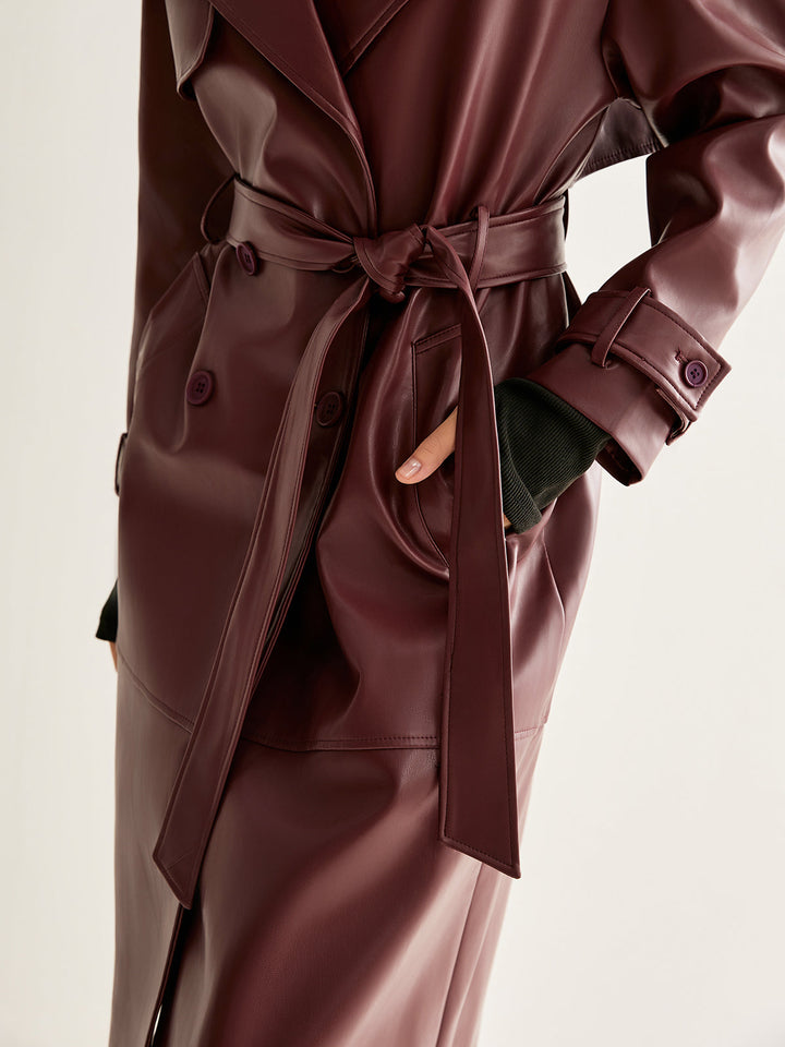 Mune | Pu-Leather Long Jacket
