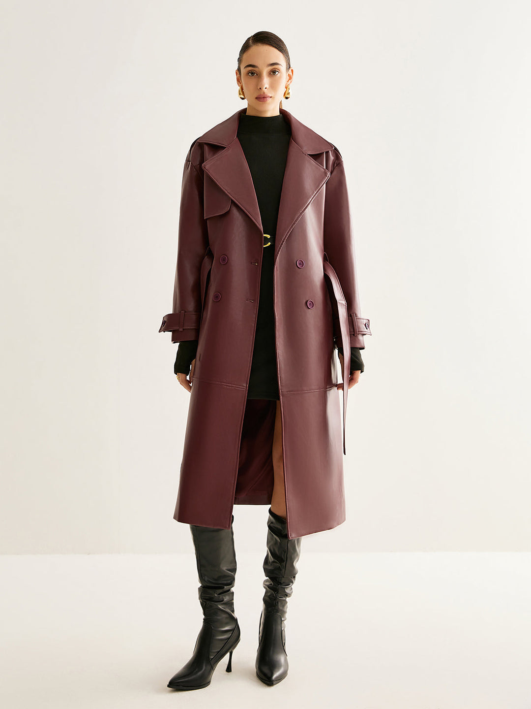 Mune | Pu-Leather Long Jacket