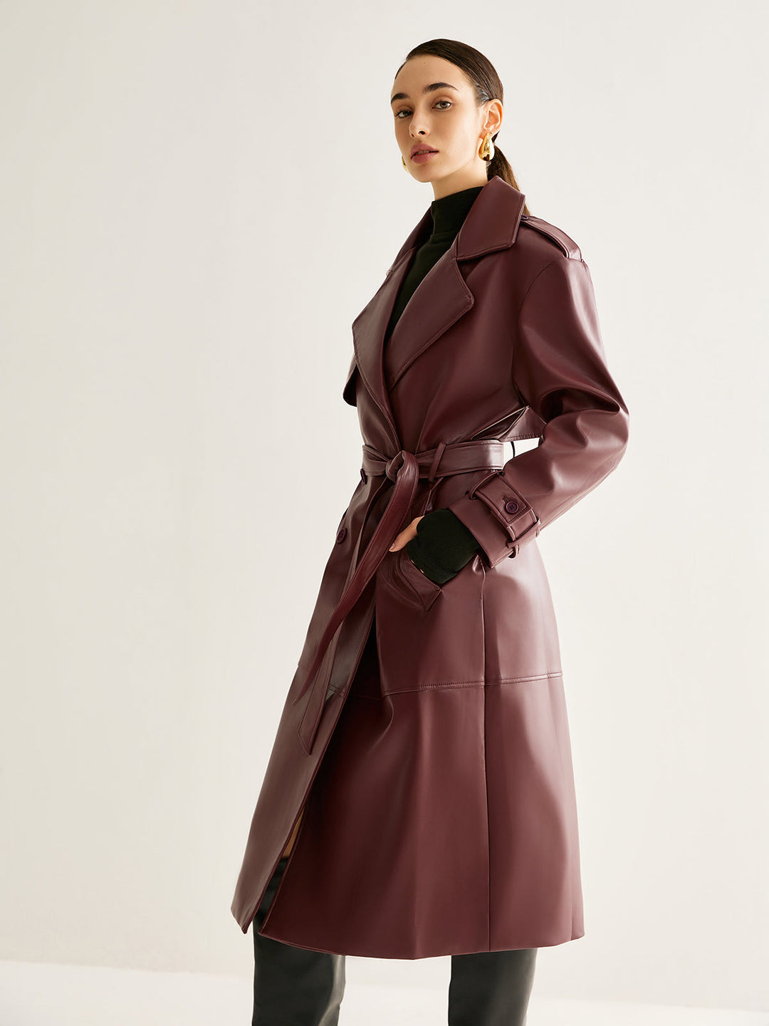 Mune | Pu-Leather Long Jacket