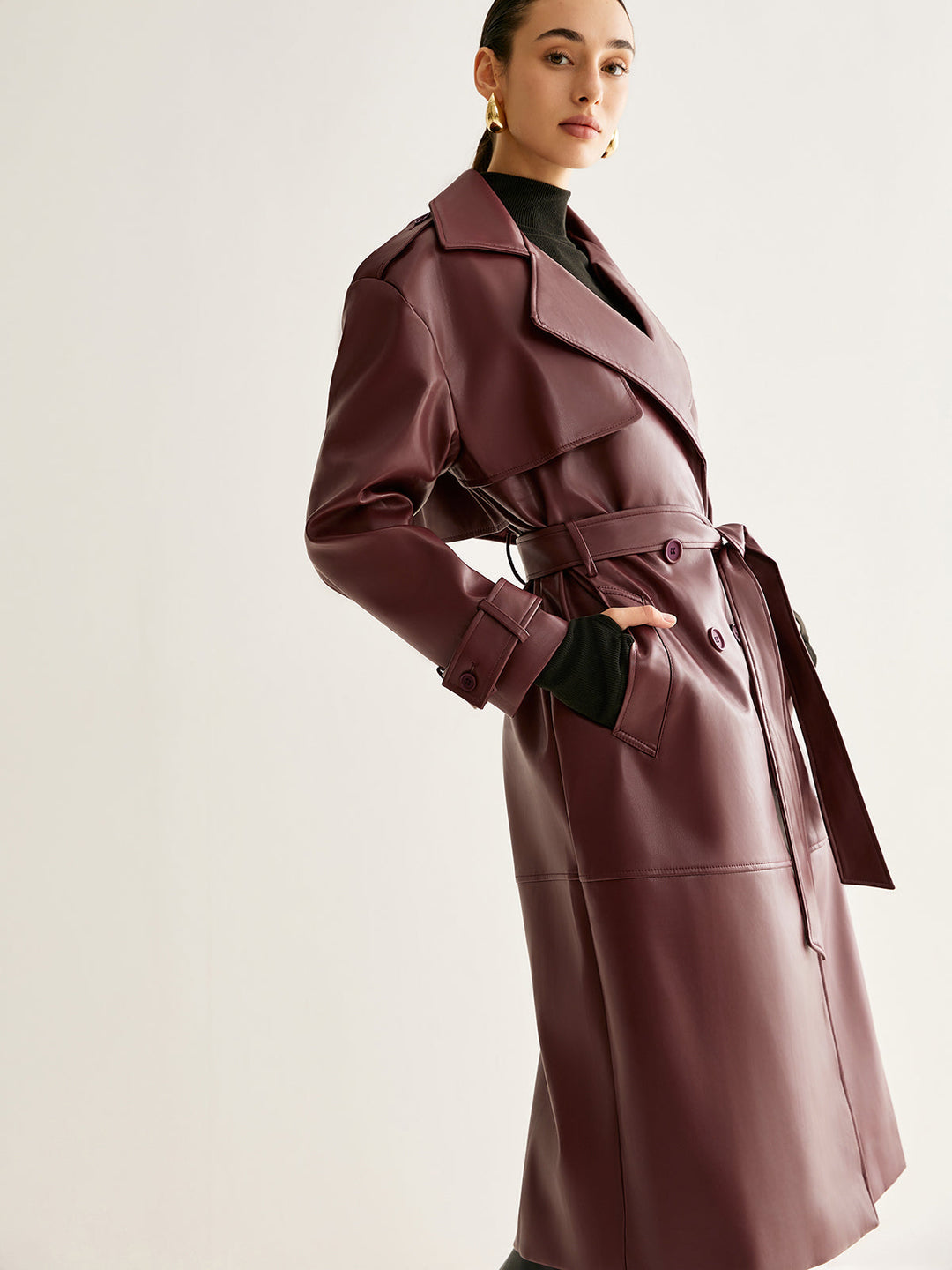 Mune | Pu-Leather Long Jacket