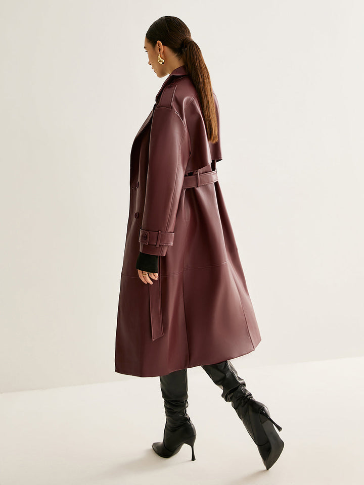 Mune | Pu-Leather Long Jacket