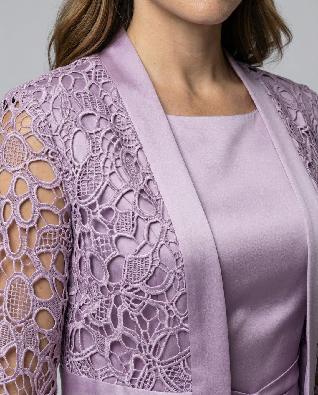 Elegant lace cardigan dress
