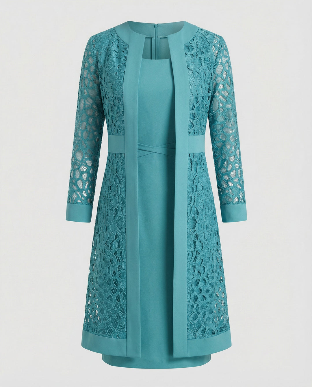 Elegant lace cardigan dress