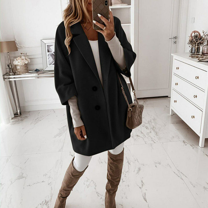 Mune | Women's Elegant Long Trench Coat with Button Closure and Long Sleeves