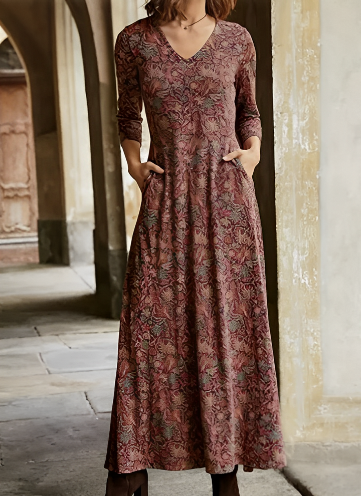 Mune | Long Dress With Retro Pattern