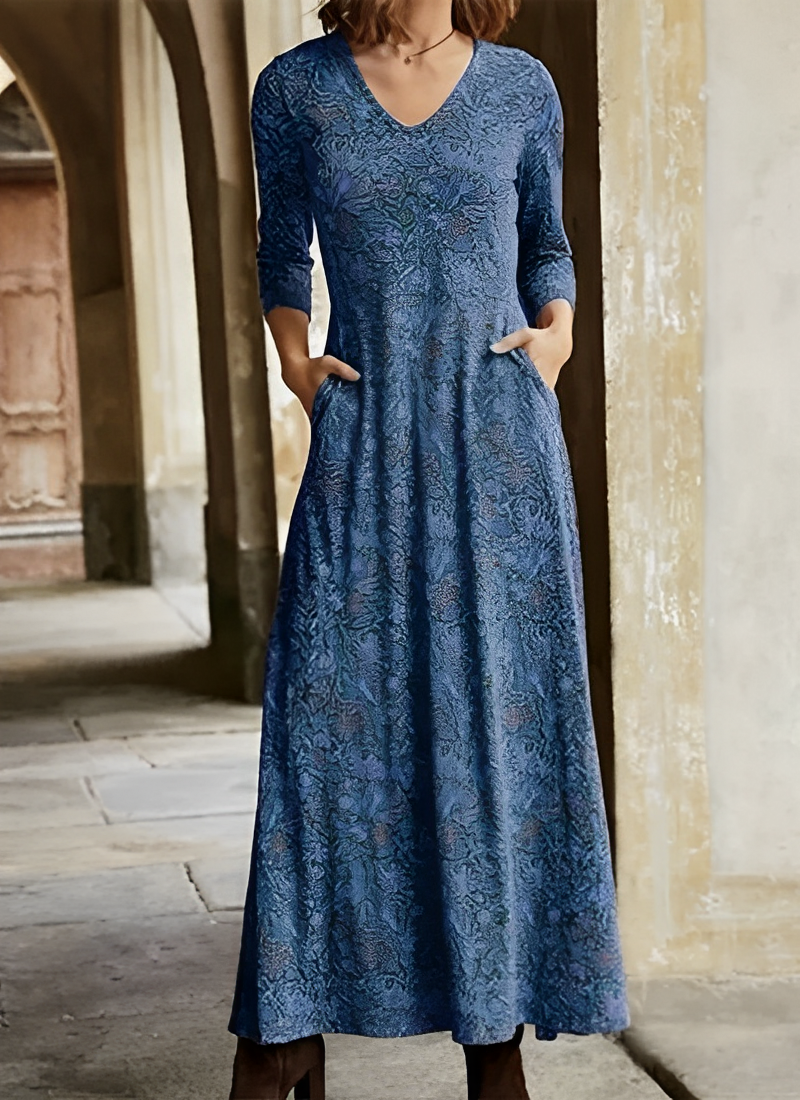 Mune | Long Dress With Retro Pattern