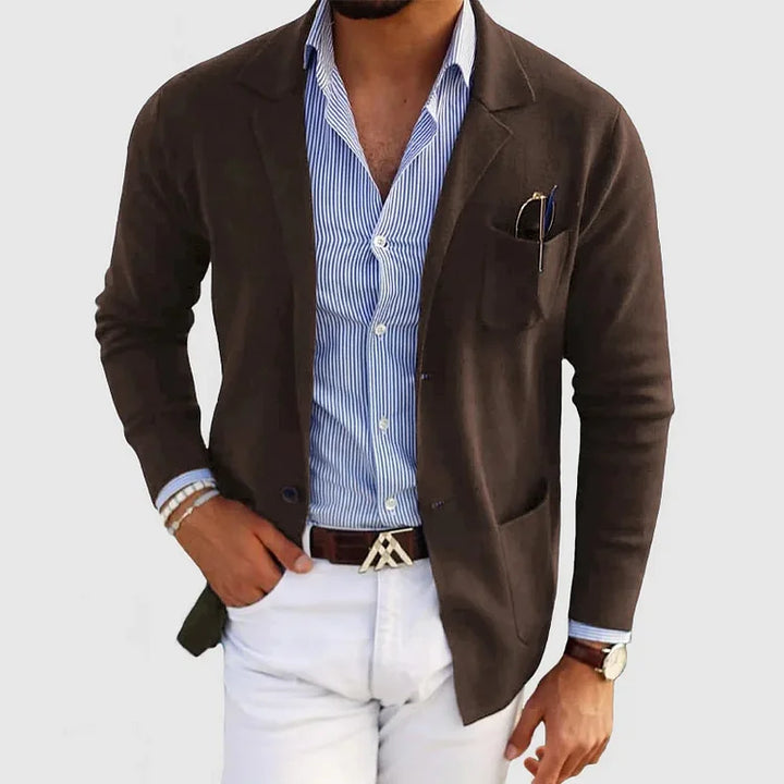 Mune Fashion Men's Blazer with Notched Lapel and Front Pockets