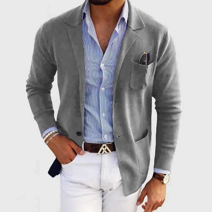 Mune Fashion Men's Blazer with Notched Lapel and Front Pockets