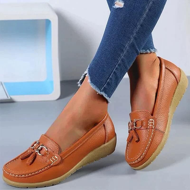 Orthopedic leather half shoes Mune Fashion