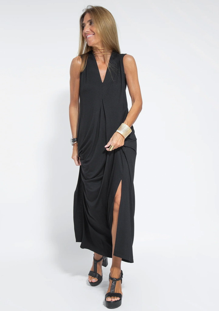 Set of long flattering dress and vest