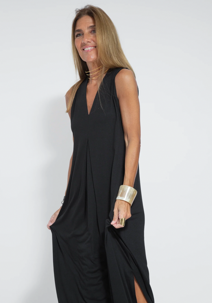 Set of long flattering dress and vest