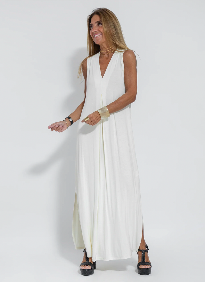 Set of long flattering dress and vest