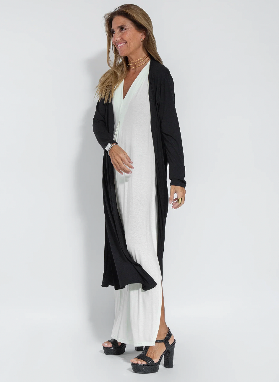 Set of long flattering dress and vest