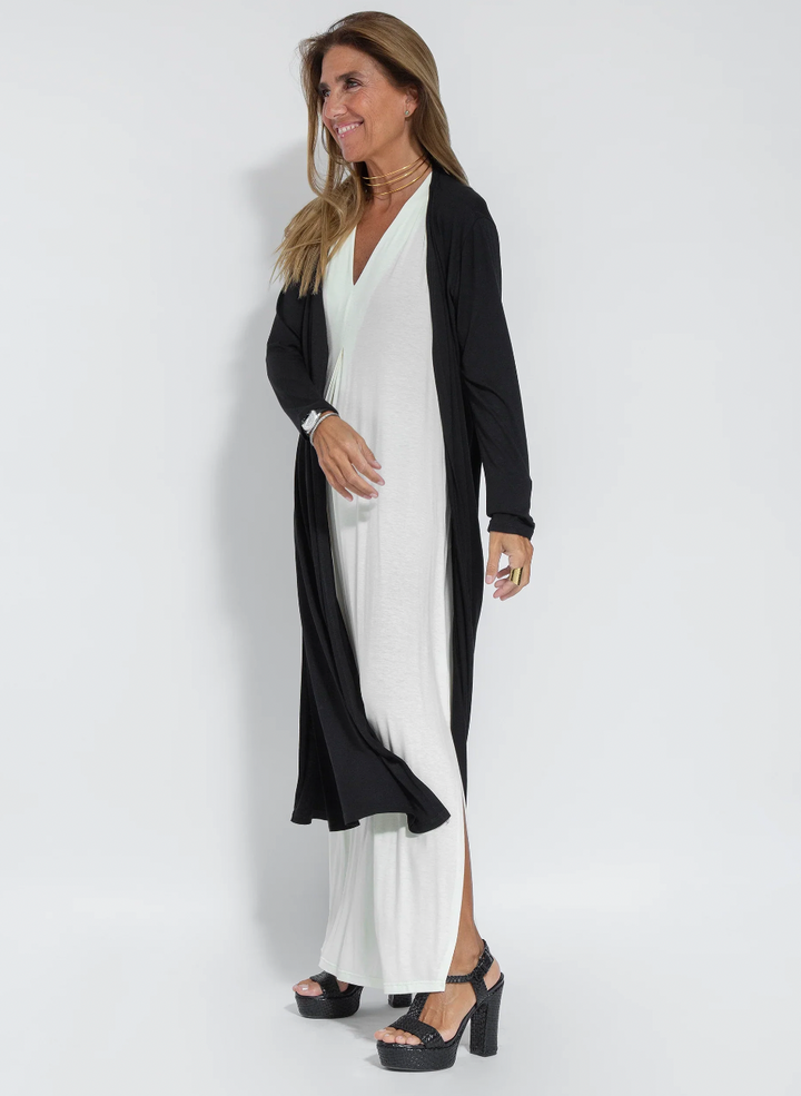 Set of long flattering dress and vest