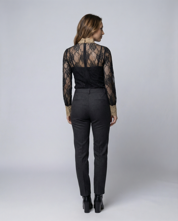 Embroidered women's lace blouse