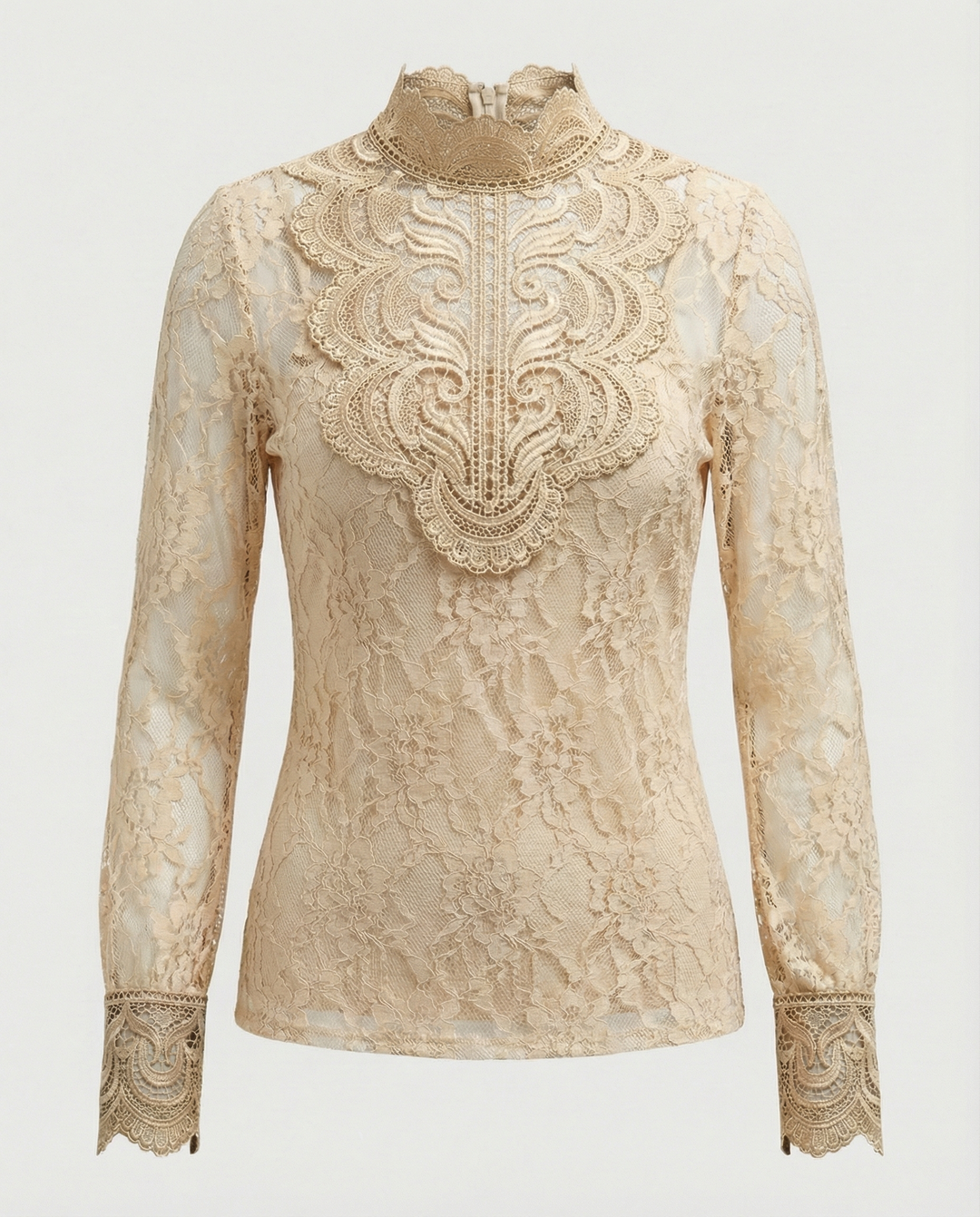Embroidered women's lace blouse