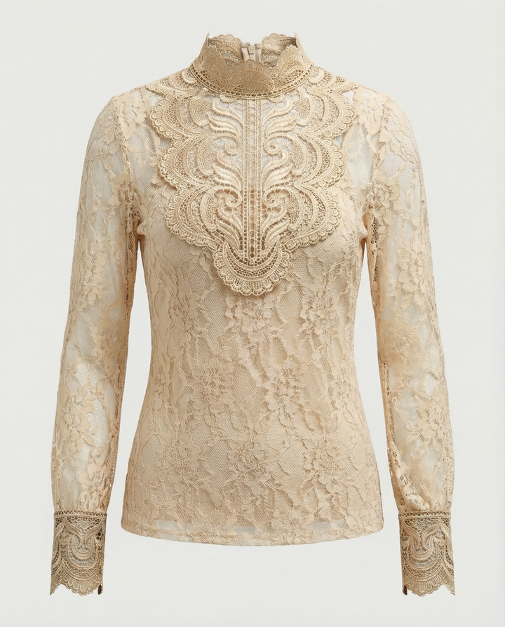 Embroidered women's lace blouse