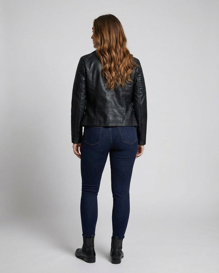 Elegant Faux Leather Jacket Women