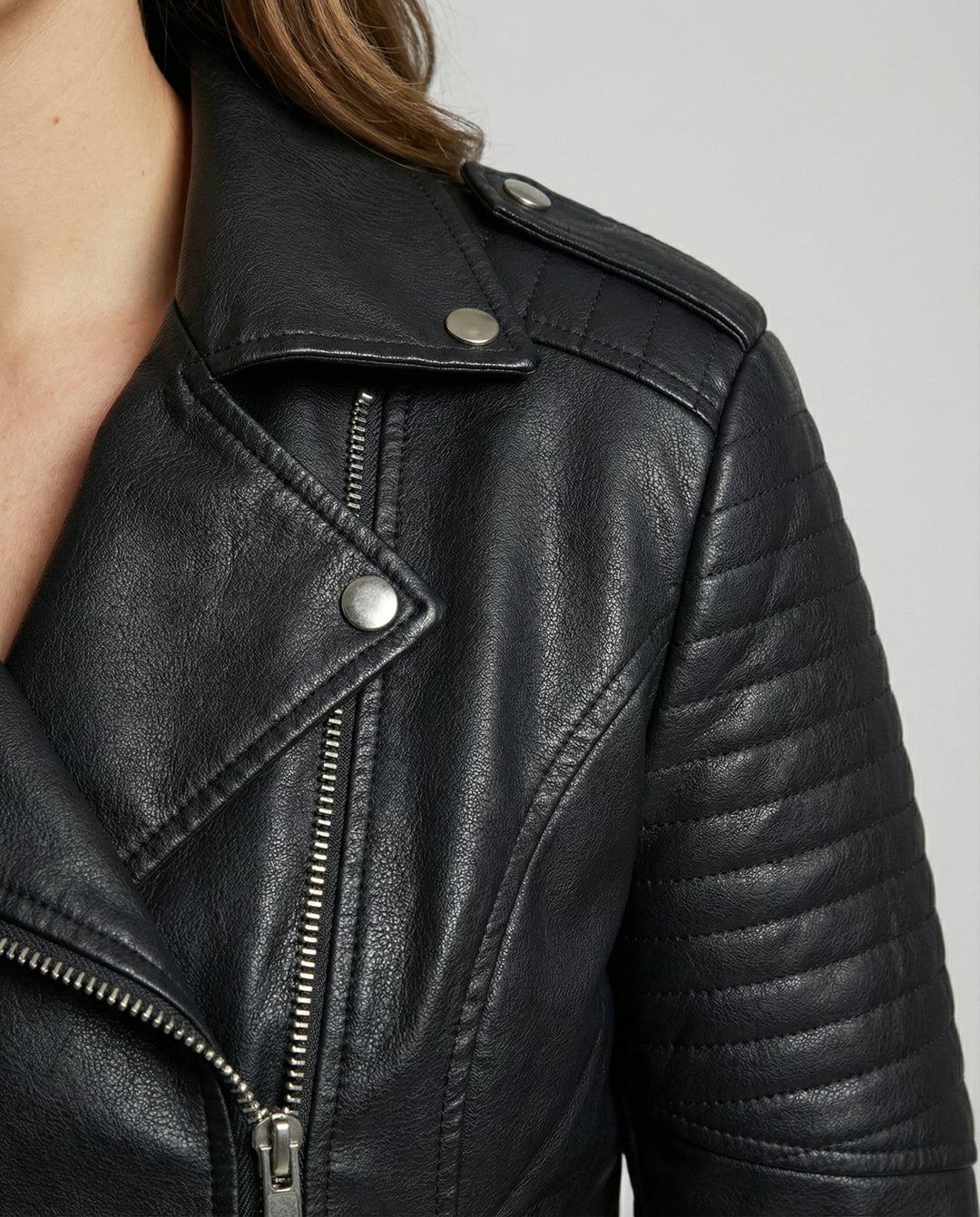 Elegant Faux Leather Jacket Women
