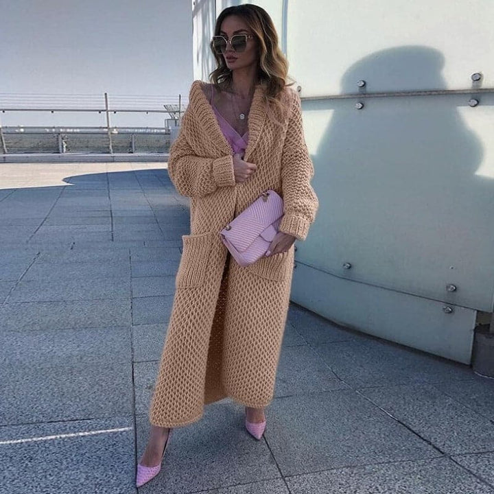 Mune | Women's Long Knitted Cardigan with Pockets