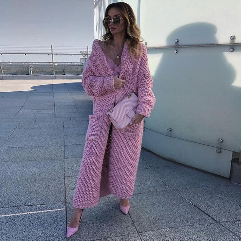 Mune | Women's Long Knitted Cardigan with Pockets