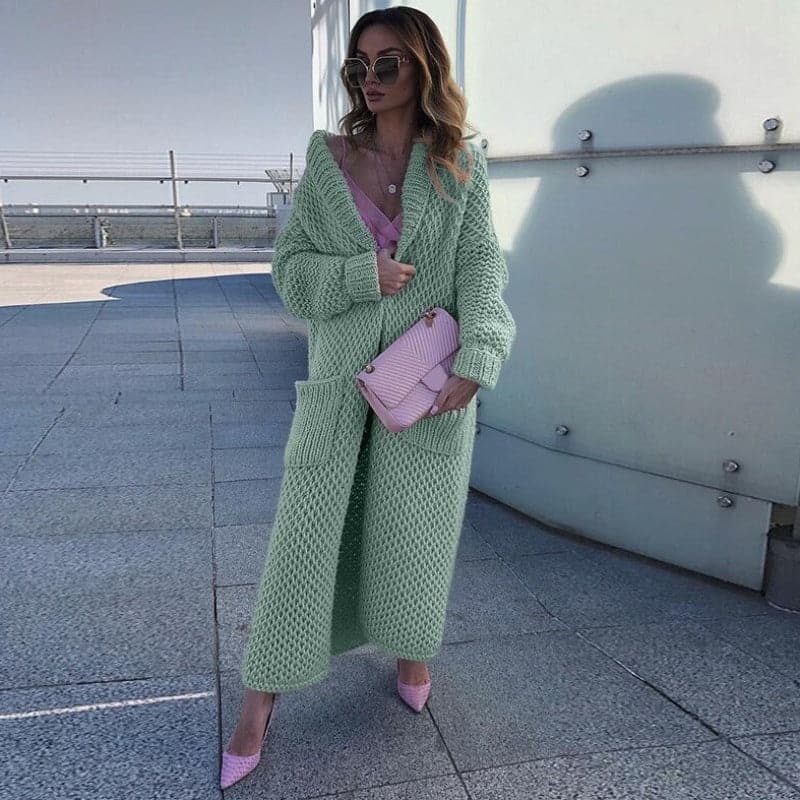 Mune | Women's Long Knitted Cardigan with Pockets