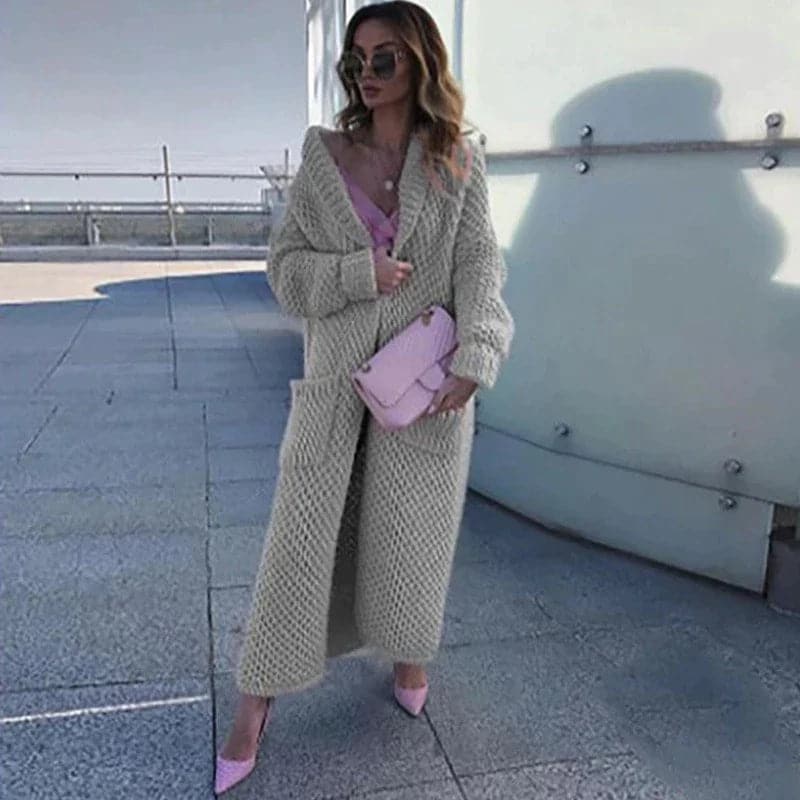 Mune | Women's Long Knitted Cardigan with Pockets
