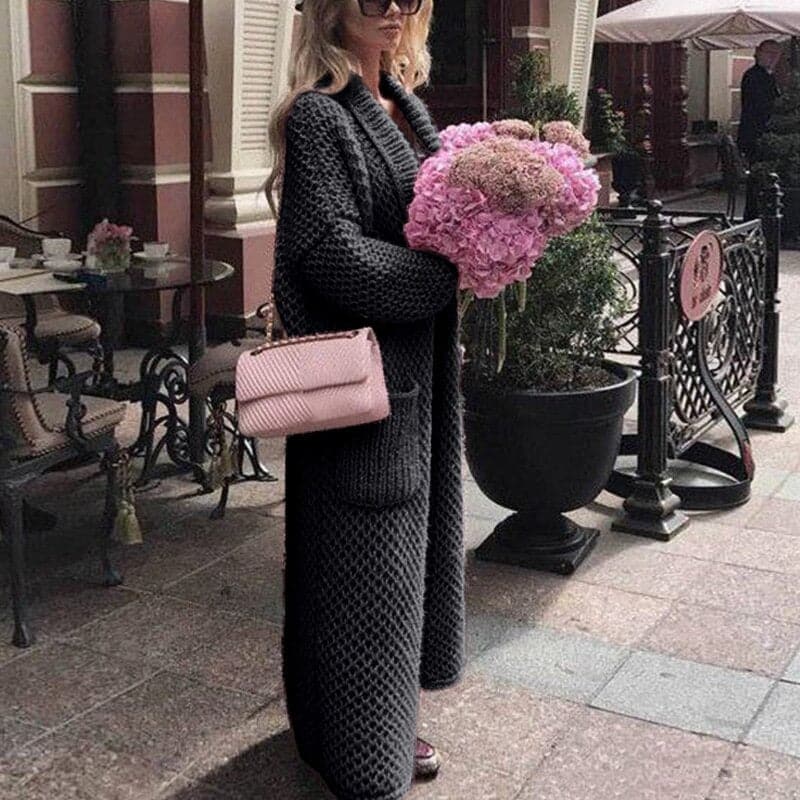 Mune | Women's Long Knitted Cardigan with Pockets