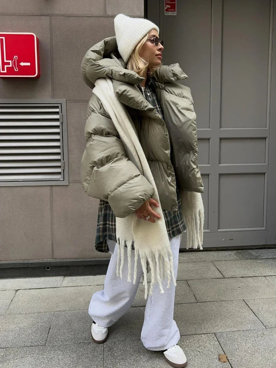 Mune | Women's Winter Puffer Jacket with Hood and Oversized Style