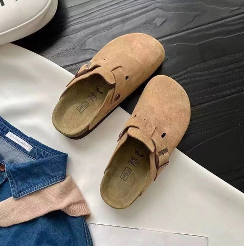Slip-on clogs with adjustable buckle