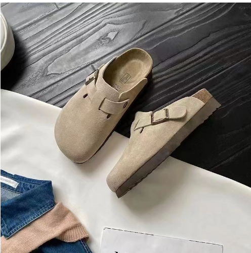 Slip-on clogs with adjustable buckle