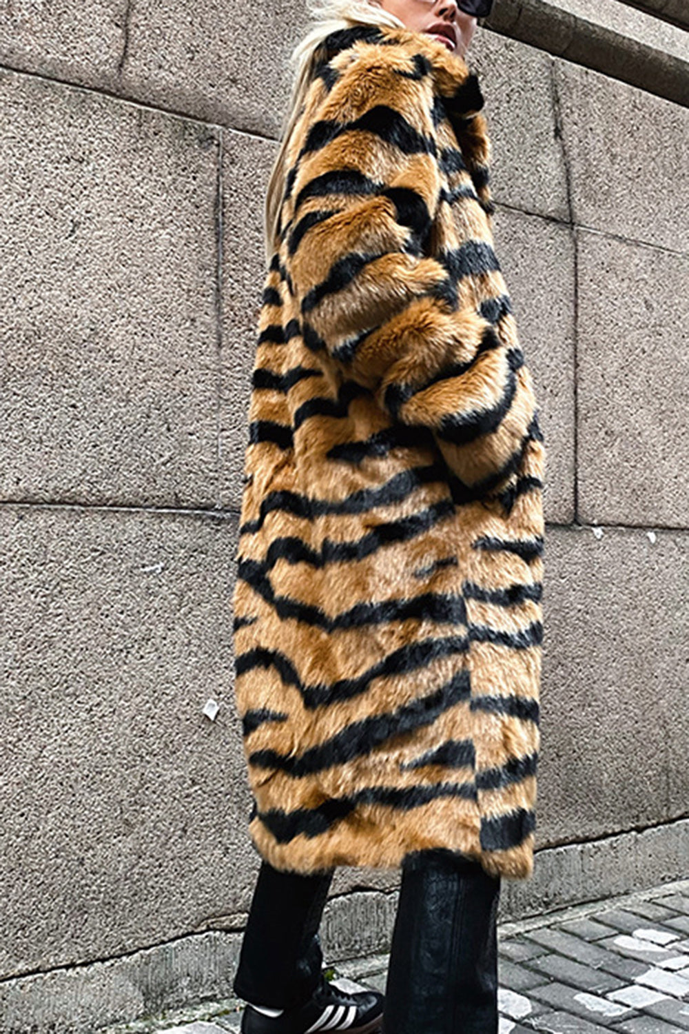 Mune | Women's Faux Fur Jacket with Animal Print and Luxury Design