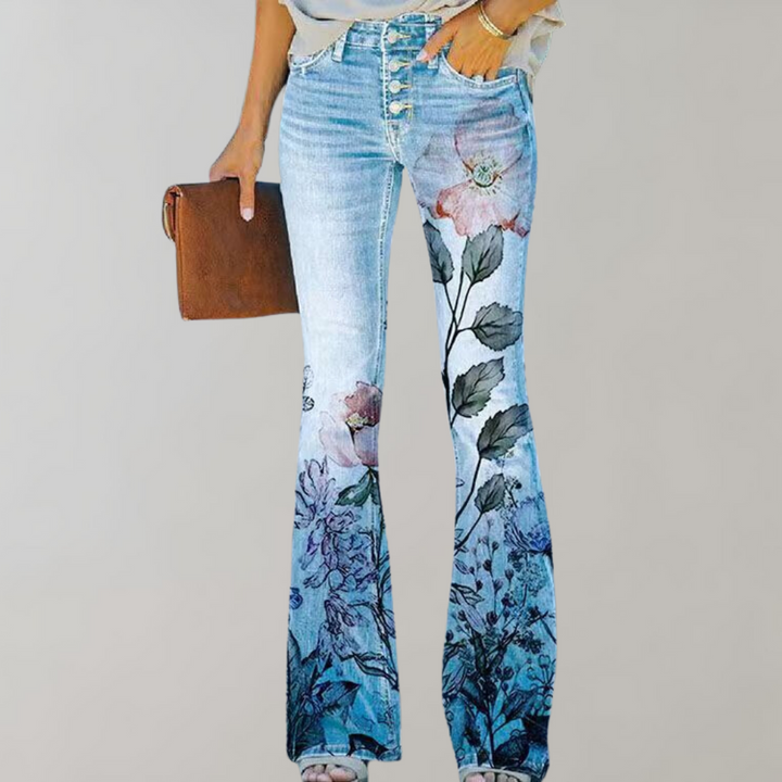 Mune Fashion | Flared Pants with Button Closure